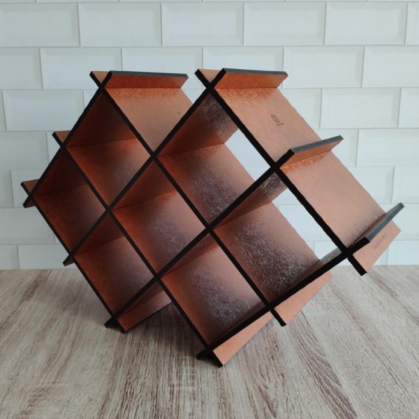 Encontraproduto.com.br - Adega De Mdf Envernizado Para Mesa Com 8 Nichos Suporte Porta Garrafas De Vinho Sulartes