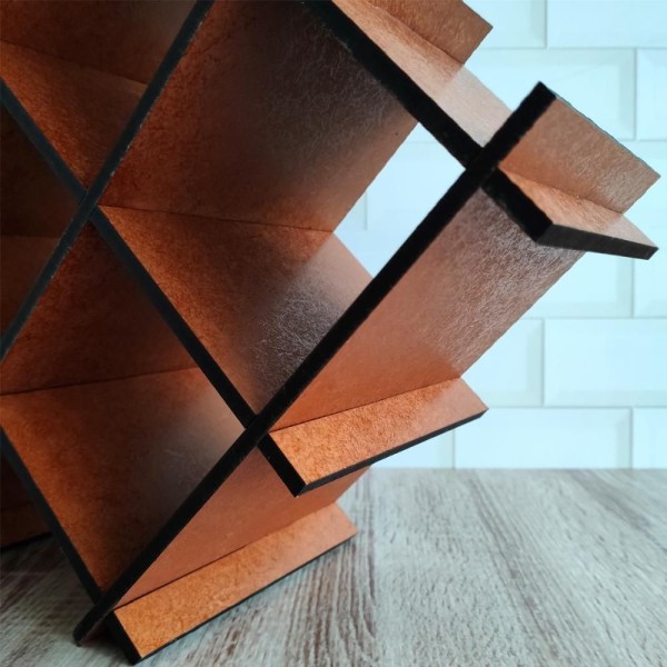 Encontraproduto.com.br - Adega De Mdf Envernizado Para Mesa Com 8 Nichos Suporte Porta Garrafas De Vinho Sulartes