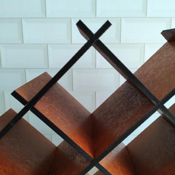 Encontraproduto.com.br - Adega De Mdf Envernizado Para Mesa Com 8 Nichos Suporte Porta Garrafas De Vinho Sulartes