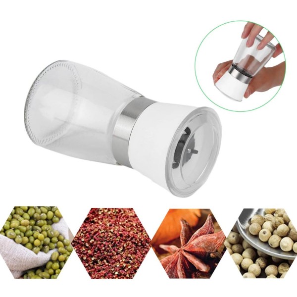 Encontraproduto.com.br - 4 Moedores de Sal e Pimenta Temperos 170ml Lyor em Vidro com Moinhos de Cerâmica