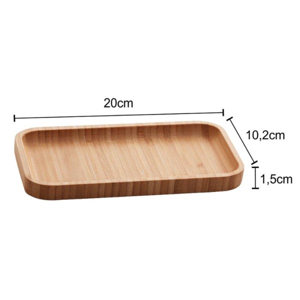 Encontraproduto.com.br - 10 Bandejas Bambu Lyor Retangular Petisqueiras Multiuso Hire