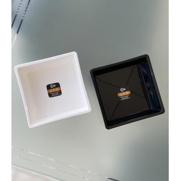 Encontraproduto.com.br - Kit 10 Travessas 230ml Tigelas Retangulares Brancas Coza Em Polipropileno Para Restaurante
