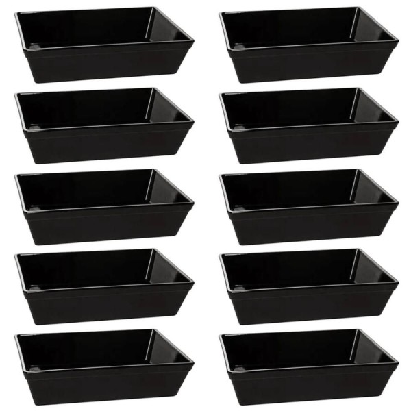 Encontraproduto.com.br - 10 Travessas Retangular 3l Preta Grande Servir a Mesa Salada Sobremesa Risoto Petisco Coza