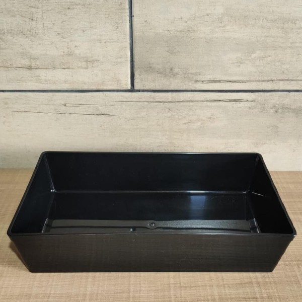Encontraproduto.com.br - 10 Travessas Retangular 3l Preta Grande Servir a Mesa Salada Sobremesa Risoto Petisco Coza