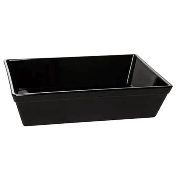 Encontraproduto.com.br - 10 Travessas Retangular 3l Preta Grande Servir a Mesa Salada Sobremesa Risoto Petisco Coza