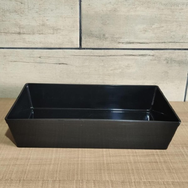 Encontraproduto.com.br - 10 Travessas Retangular 3l Preta Grande Servir a Mesa Salada Sobremesa Risoto Petisco Coza
