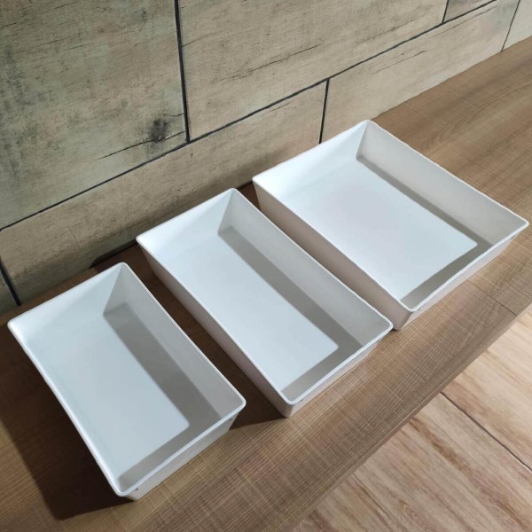 Encontraproduto.com.br - 10 Travessas Retangular 3l Branca Grande Servir a Mesa Salada Sobremesa Risoto Petisco Coza