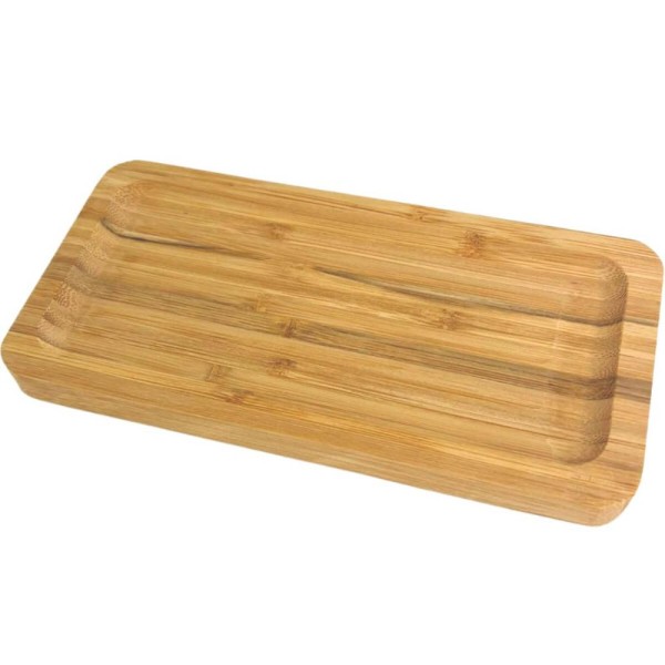 Encontraproduto.com.br - 20 Bandejas de Bambu Retangular para Cozinha 20x10cm Petisqueiras Multiuso Hire Lyor