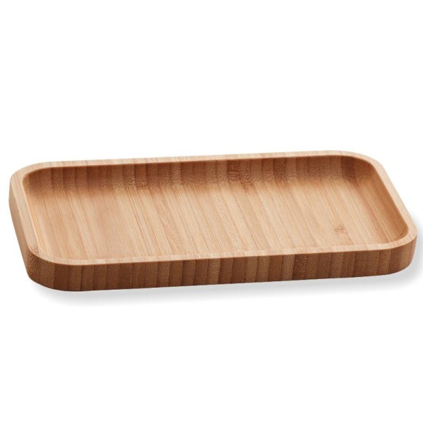 Encontraproduto.com.br - 20 Bandejas de Bambu Retangular para Cozinha 20x10cm Petisqueiras Multiuso Hire Lyor