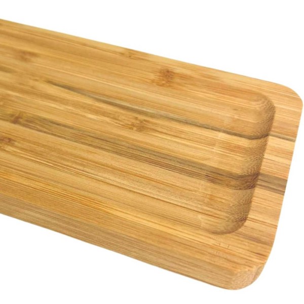 Encontraproduto.com.br - 20 Bandejas de Bambu Retangular para Cozinha 20x10cm Petisqueiras Multiuso Hire Lyor