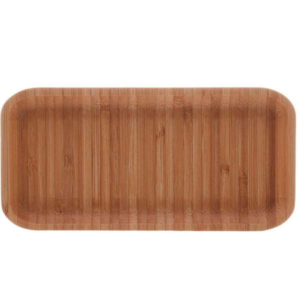 Encontraproduto.com.br - 20 Bandejas de Bambu Retangular para Cozinha 20x10cm Petisqueiras Multiuso Hire Lyor