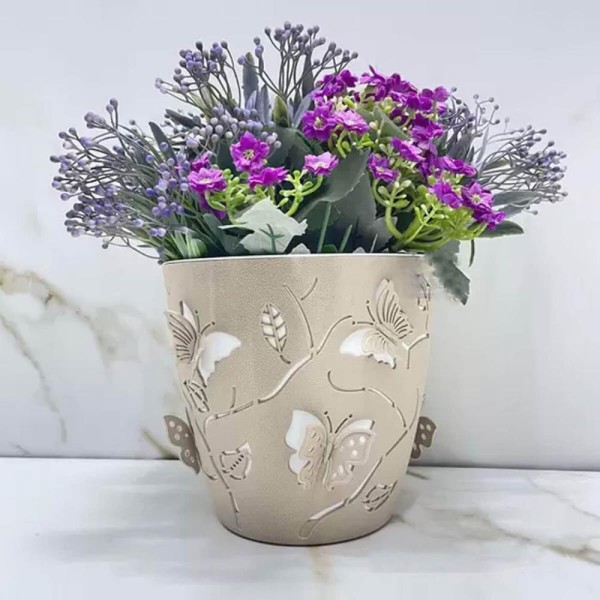 Encontraproduto.com.br - Kit 6 Cachepots Decorativos 3d 700ml Vaso De Flor Plantas Pequeno Floreira De Mesa Plasvale