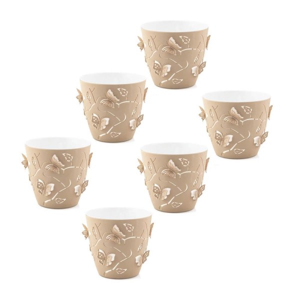 Encontraproduto.com.br - Kit 6 Cachepots Decorativos 3d 700ml Vaso De Flor Plantas Pequeno Floreira De Mesa Plasvale