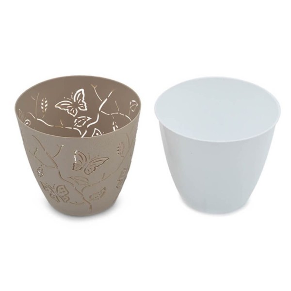 Encontraproduto.com.br - Kit 6 Cachepots Decorativos 3d 700ml Vaso De Flor Plantas Pequeno Floreira De Mesa Plasvale