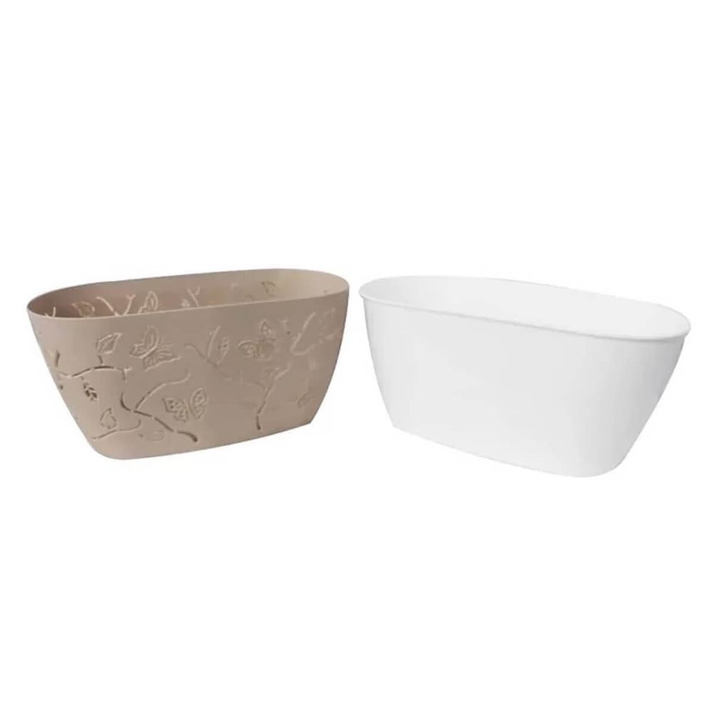 Encontraproduto.com.br - Kit Vasos De Plantas Flores 3 Cachepots Decorativos P M G Floreira De Mesa Plástico Plasvale