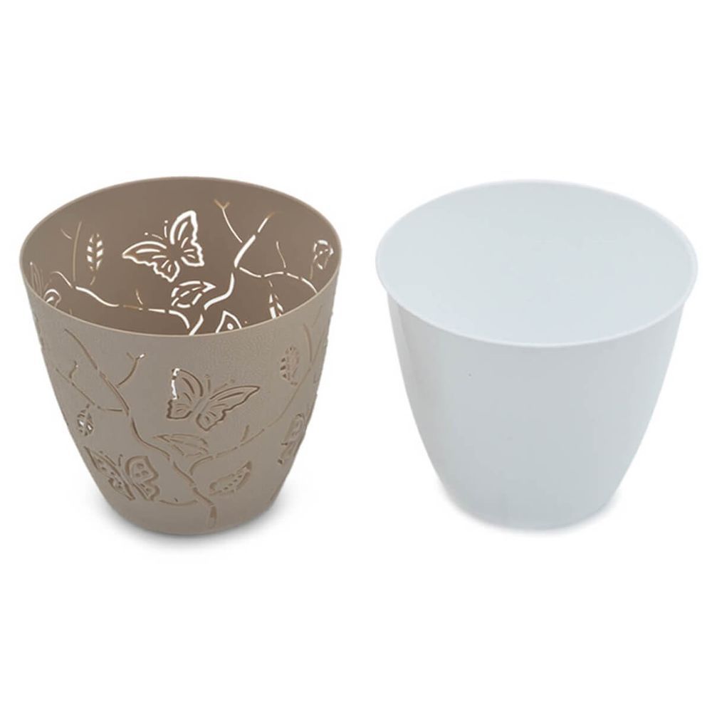 Encontraproduto.com.br - Kit Vasos De Plantas Flores 3 Cachepots Decorativos P M G Floreira De Mesa Plástico Plasvale