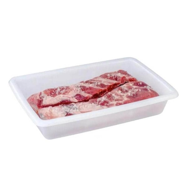 Encontraproduto.com.br - 4 Bandejas Plásticas para Alimentos Retangular 7L Bacia Cozinha Açougue Plasvale