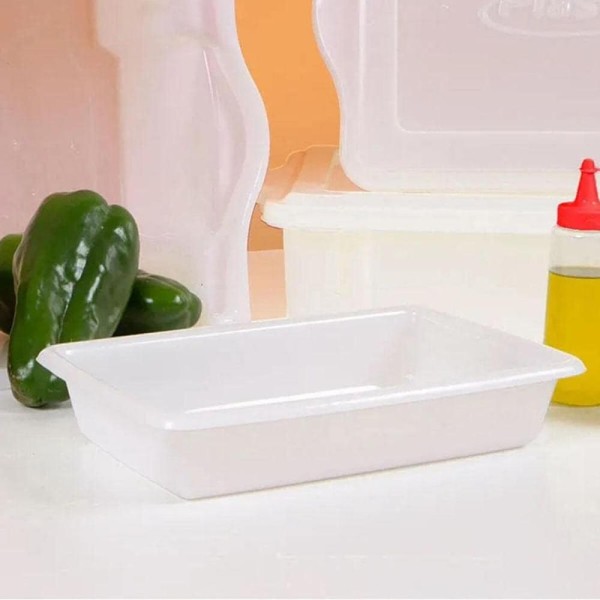 Encontraproduto.com.br - 4 Bandejas Plásticas para Alimentos Retangular 7L Bacia Cozinha Açougue Plasvale
