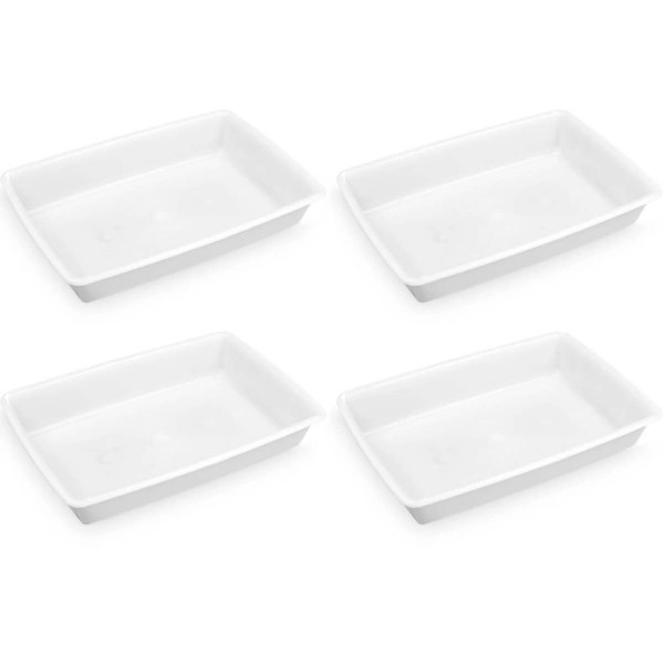 Encontraproduto.com.br - 4 Bandejas Plásticas para Alimentos Retangular 7L Bacia Cozinha Açougue Plasvale