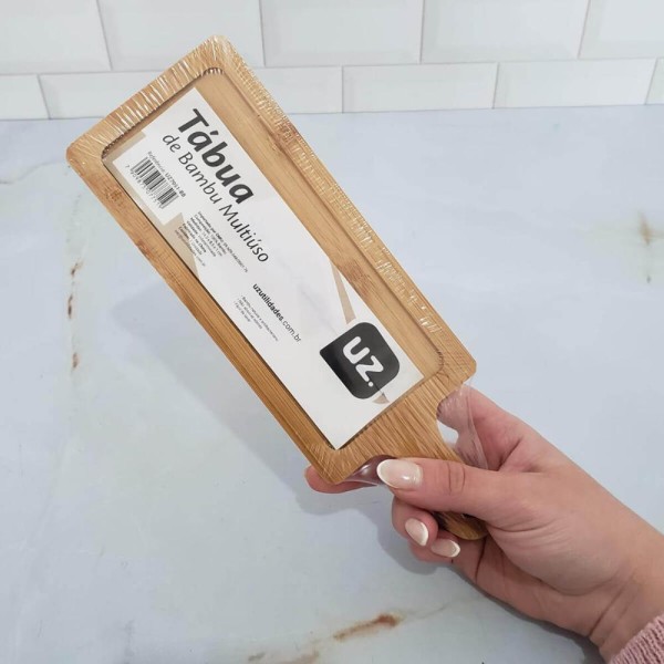 Encontraproduto.com.br - 12 Tábuas de Bambu 24x8cm Petisqueira Retangular Travessa Servir Multiuso UZ