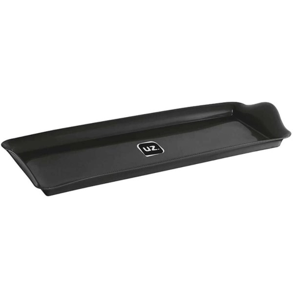 Encontraproduto.com.br - Kit 12 Bandejas Travessa Retangular 38x16cm Servir Plástico Petisqueiras Pretas Uz Utilidades