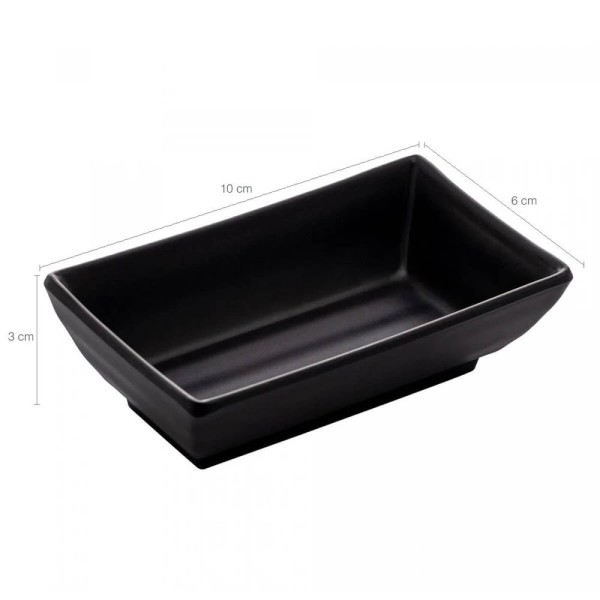 Encontraproduto.com.br - Kit 50 Molheiras Para Shoyu Melamina 60ml Lyor Molhos Restaurante Japonês Sushi Tóquio Preto