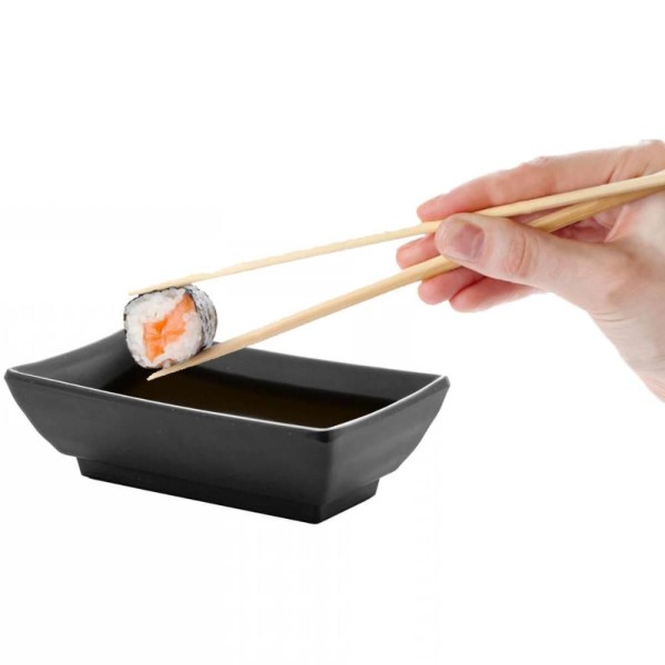 Encontraproduto.com.br - Kit 50 Molheiras Para Shoyu Melamina 60ml Lyor Molhos Restaurante Japonês Sushi Tóquio Preto