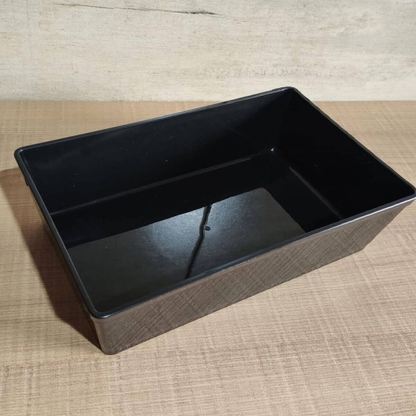 Encontraproduto.com.br - Kit 5 Travessas Retangulares 2,2l Pretas Salada Sobremesa Petisco Cozinha Restaurantes Coza