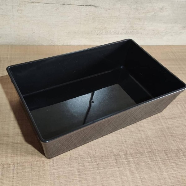 Encontraproduto.com.br - Kit 5 Travessas Retangulares 2,2l Pretas Salada Sobremesa Petisco Cozinha Restaurantes Coza