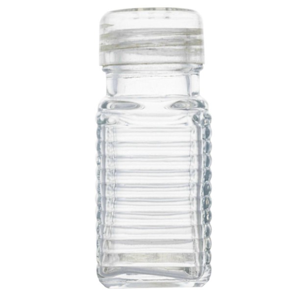 Encontraproduto.com.br - 2 Potes Lyor 80ml Temperos Quadrado de Vidro Saleiro Pimenteiro com Tampa Plástica