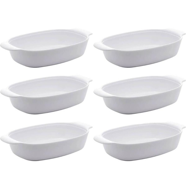 6 Travessas de Melamina para Restaurante 31cm Servir Guarnições com Alças Laterais