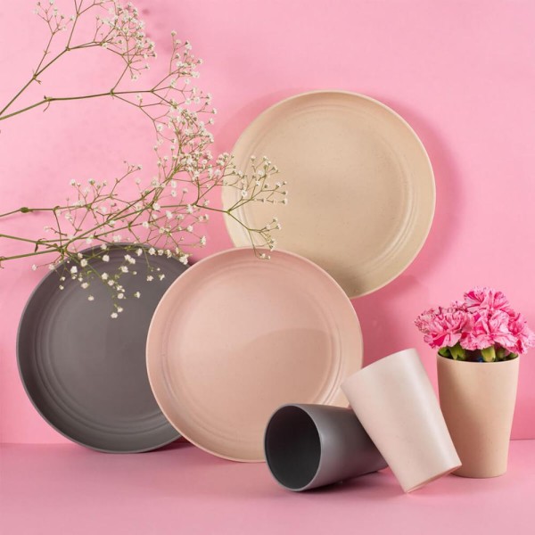 Encontraproduto.com.br - Conjunto 25 Bandejas de Bambu e Polipropileno 27cm Fundas pa