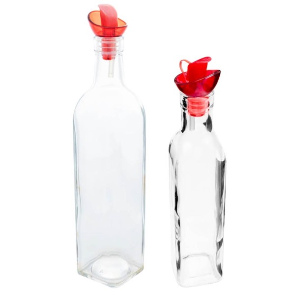 2 Garrafas de Vidro Azeite e Vinagre 510ml 270ml Lyor Bico D
