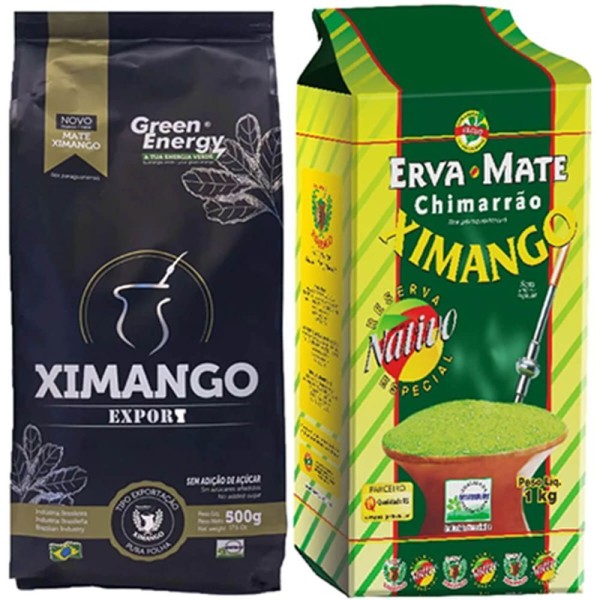 Encontraproduto.com.br - Kit 2 Erva-mate Ximango Pura Folha 500g E Nativa Reserva Especial 1kg Para Chimarrão