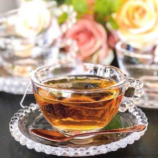 Encontraproduto.com.br - Jogo 12 Xícaras Cristal com Pires 180ml Café Chá Wolff Pearl Incolor Mesa Posta