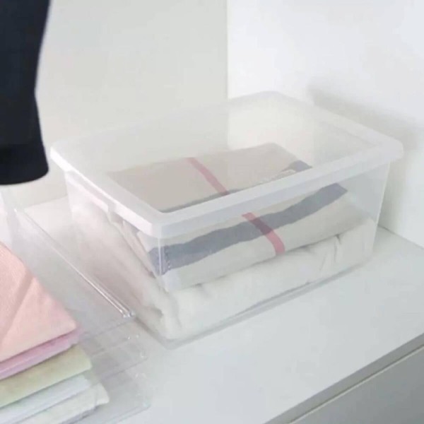 Encontraproduto.com.br - 6 Caixas Organizadoras com Tampa 30L Empilháveis Click Orden