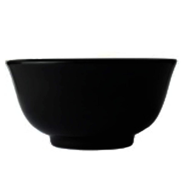 Encontraproduto.com.br - Conjunto 6 Tigelas Porcelana Pequenas Preta 240ml Oriental 11cm Germer Sopa Missô Shimeji