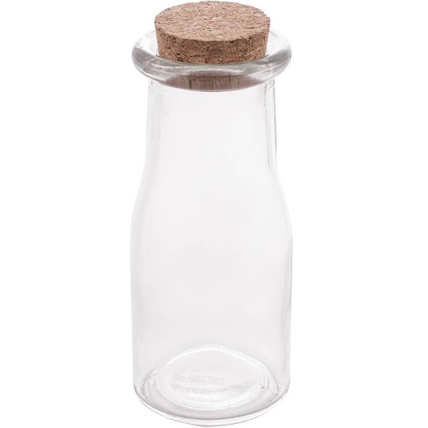 Encontraproduto.com.br - Kit 6 Porta Temperos de Vidro 200ml com Tampa de Rolha Lyor para Decorar e Guardar Especiarias