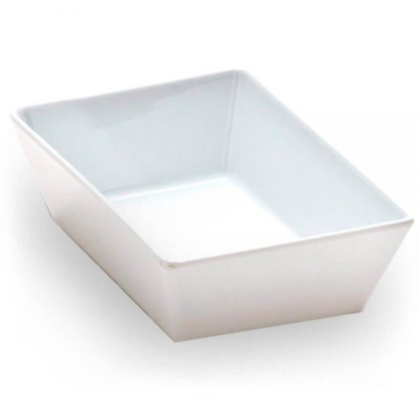Encontraproduto.com.br - 3 Travessas Retangular Branca 4L Profissional Servir Buffet Melamina Saladas Massas