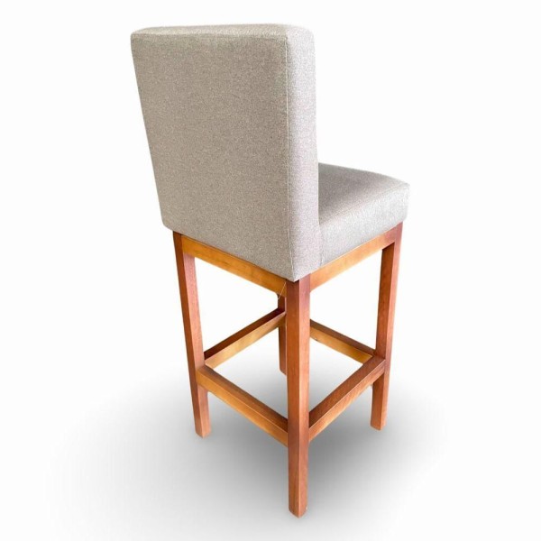 Encontraproduto.com.br - Banqueta Alta C- Encosto Tokio Linho Cinza Claro G2home