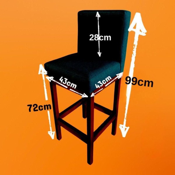 Encontraproduto.com.br - Banqueta Alta C- Encosto Tokio Linho Cinza Claro G2home