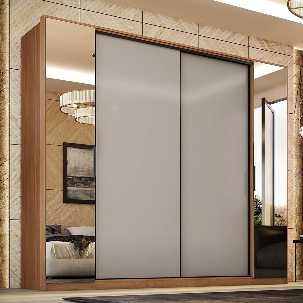 Encontraproduto.com.br - Guarda Roupa Casal Laredo 4 Portas Flex Amêndola Touch/nude Prime Tx Com Espelho - Demartêz
