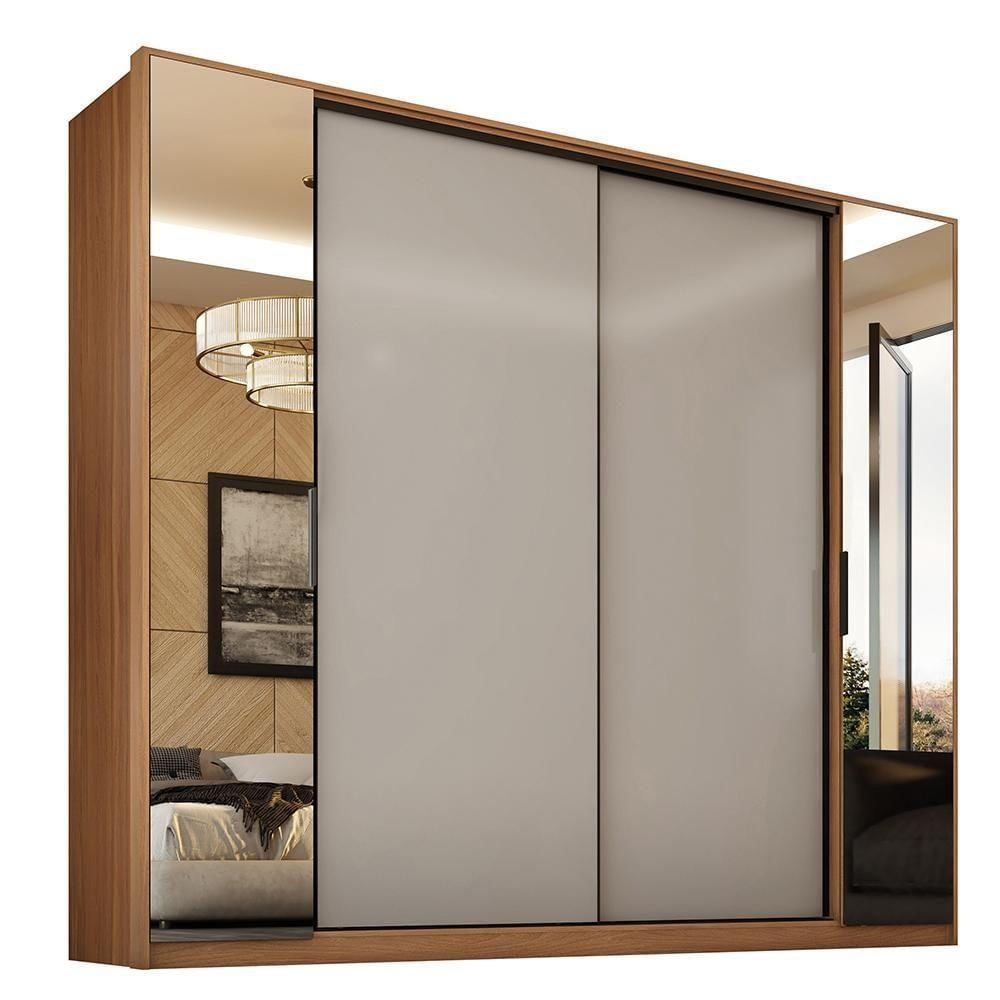 Encontraproduto.com.br - Guarda Roupa Casal Laredo 4 Portas Flex Amêndola Touch/nude Prime Tx Com Espelho - Demartêz
