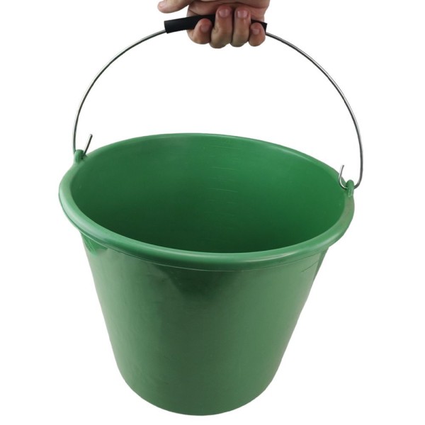 Encontraproduto.com.br - Balde De Obra 12 Litros Alça Apoio Reforçado Kit 3 Und Cimento Massa Agua Multiuso