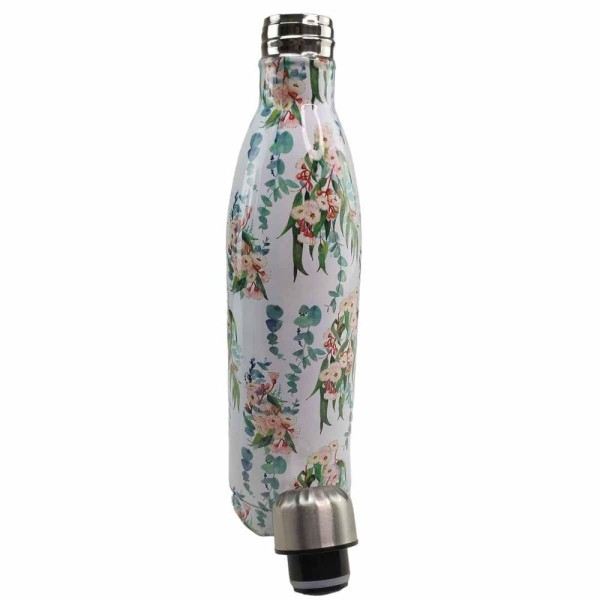 Encontraproduto.com.br - Garrafa Termica Estampada Flores 750 Ml Squeeze Floral Inox Resistente Bebida Agua Suco Gelado Quent