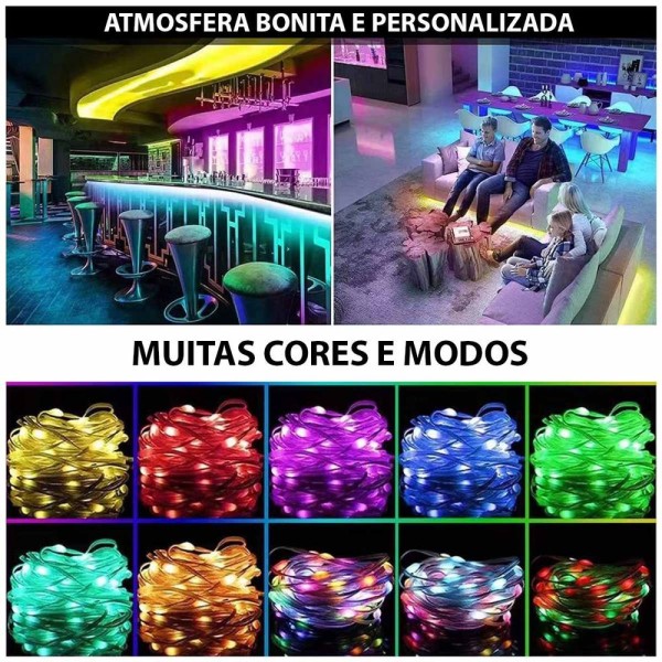 Encontraproduto.com.br - Fita Led Aplicativo App Controle 5 Metros Celular Smartphone Cores Rgb Ajustavel Ip68 Decoraçao