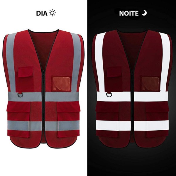 Encontraproduto.com.br - Colete Sinalizador Faixa Refletiva Blusao Fluorescente Segurança Trabalho Epi Obra Construçao