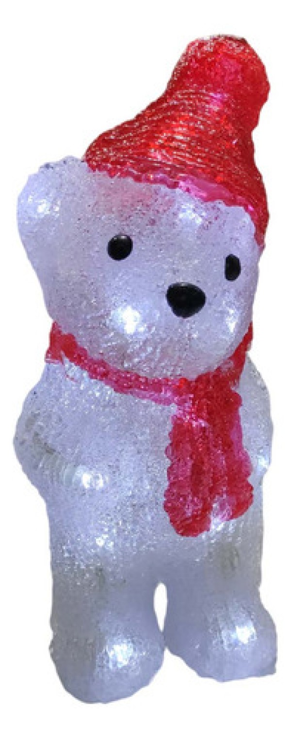 Urso Natal Polar Enfeite Iluminado Natalino Led Decoraçao Mesa Casa Escritorio Recepçao