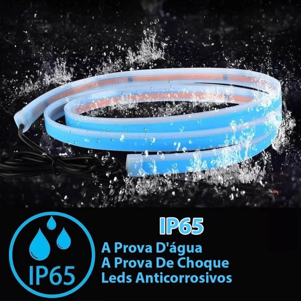 Encontraproduto.com.br - Fita Led Neon Capo Carro Luz Drl Automotivo Barra Tuning 1 Metro 50cm Iluminaçao Pickup Prisma