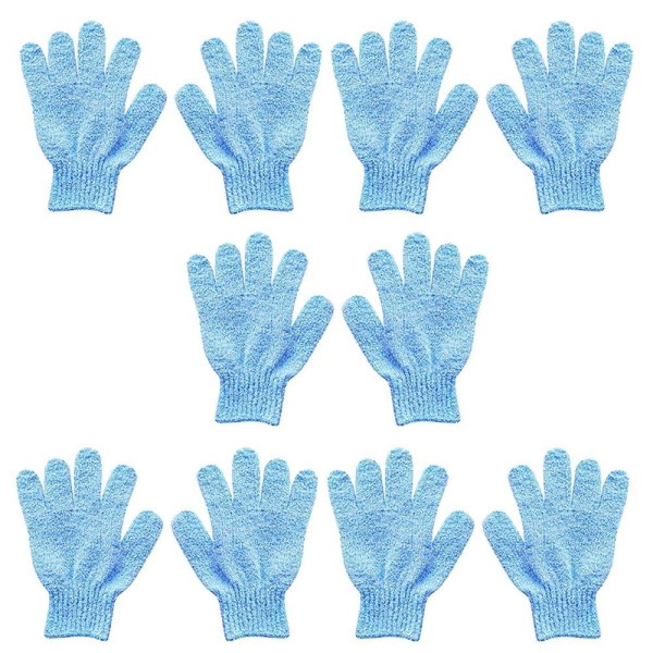 Encontraproduto.com.br - Luva De Banho Kit 5 Pares Esfoliante Corporal Chuveiro Banheira Espuma Ombro Perna Braço Esponja